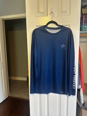 Guy Harvey Long Sleeve Performance Tee - Navy Blue